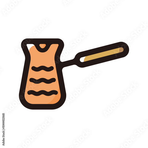 Turkish coffee outline icon for graphic design, apps and websites