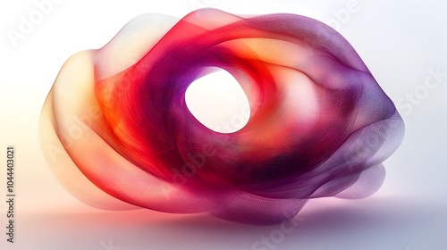 Expanding abstract shape design with complex patterns and potential unfolding on a clean minimalistic white background  Conceptual digital showcasing growth transformation and innovation