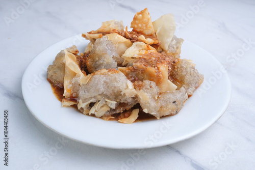 Fried Batagor, Fried Tofu Balls. Indonesia Snacks Food.
 photo