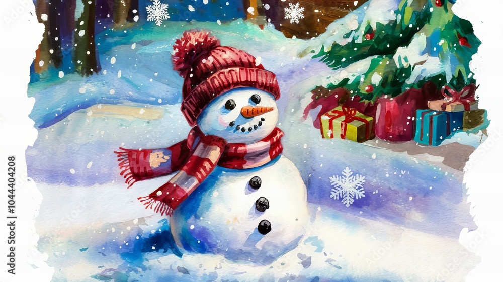 snowman and christmas tree snowman and christmas tree