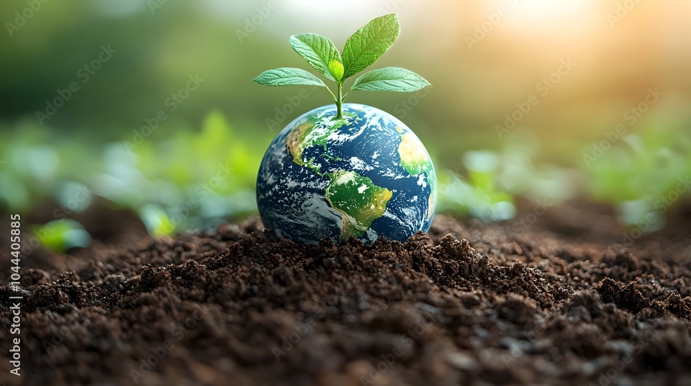 Seed Growing into a Sustainable Globe Concept in Flat Design on a Clean White Background Depicting the Idea of Global Sustainability and Environmental Protection Seed Growing into a Sustainable Globe Concept in Flat Design on a Clean White Background Depicting the Idea of Global Sustainability and Environmental Protection