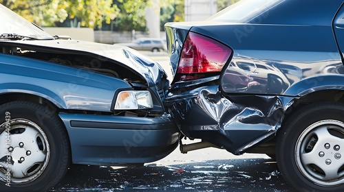 Rear End Collision Between Two Damaged Vehicles on the Road
