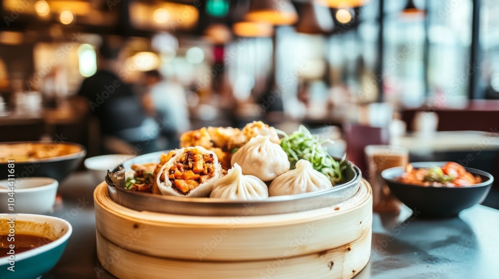 Naklejka premium Modern Dumplings on a Warm Table