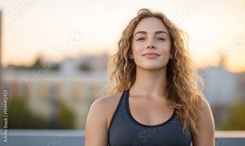 Young woman with a confident smile looking at the camera.