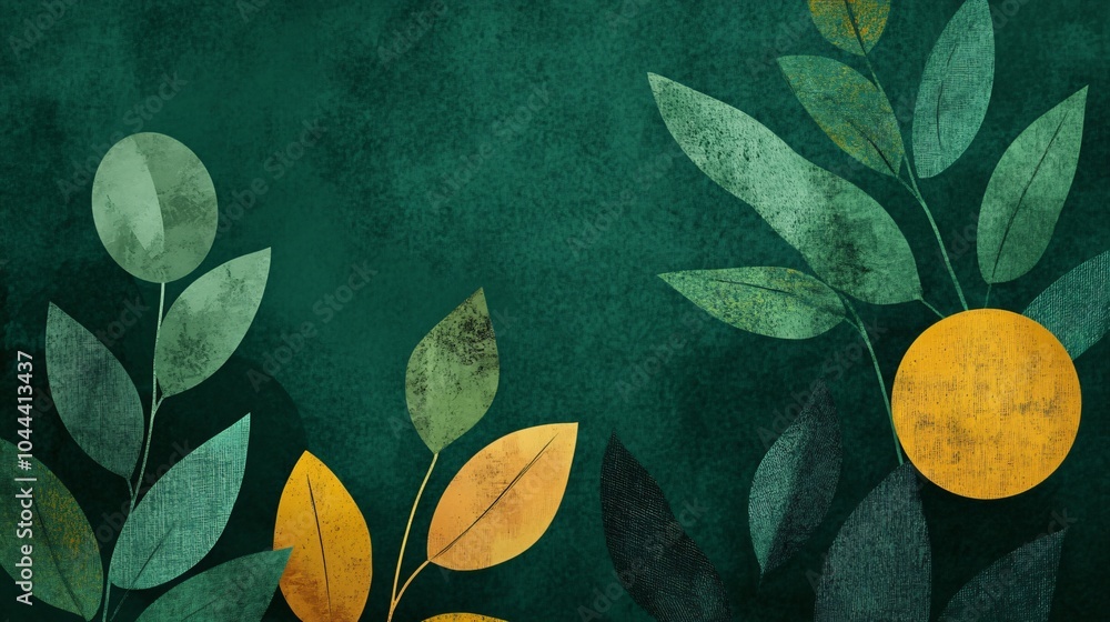 Abstract Green and Yellow Foliage Background Abstract Green and Yellow Foliage Background