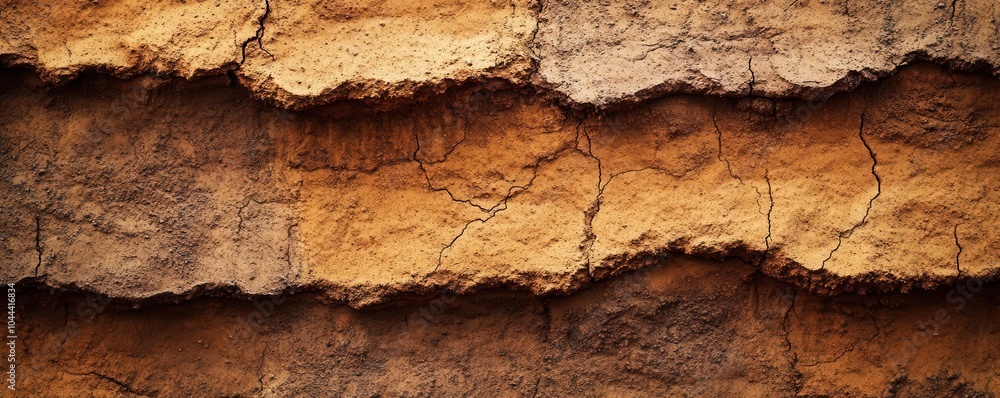 Close-up of rammed earth wall texture, layers of natural clay and sand, eco-friendly construction, photorealistic Close-up of rammed earth wall texture, layers of natural clay and sand, eco-friendly construction, photorealistic