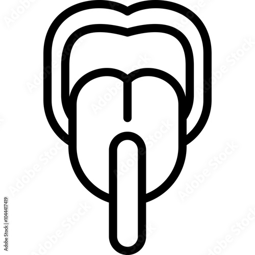 tongue depressor icon illustration design with outline