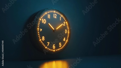 Wallpaper Mural A glowing wall clock displaying time in an artistic, minimalist style. Torontodigital.ca