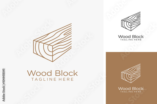 Wood block logo design