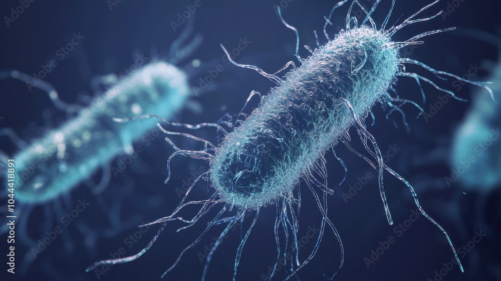 Obraz premium Ancient microbes under microscope reveal intricate cellular structures, showcasing their mysterious and ancient nature, ideal for scientific and educational content.