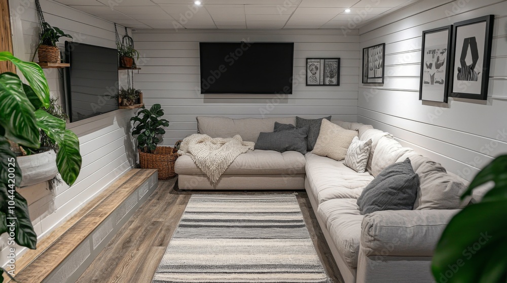 Cozy Living Room with Sectional Sofa and Neutral Decor Cozy Living Room with Sectional Sofa and Neutral Decor