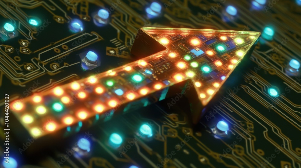 Obraz premium Rising Arrow on Financial Chart Background