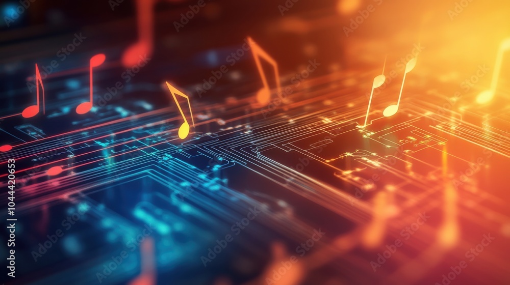 Vibrant Abstract Musical Intertwined Elements Design Vibrant Abstract Musical Intertwined Elements Design