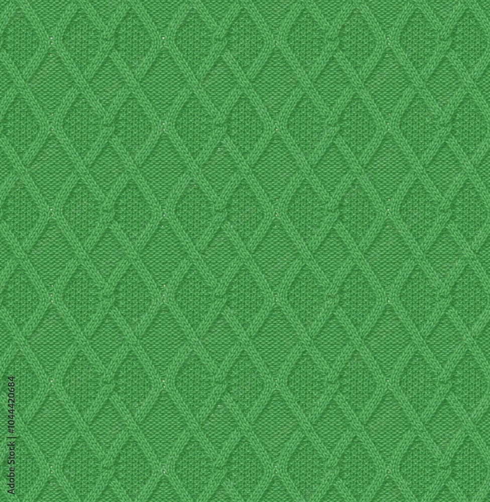 Fototapeta premium wallpaper pattern green textured geometric interlocking diamond lattice seamless surface for interior design, background, print, and branding visuals