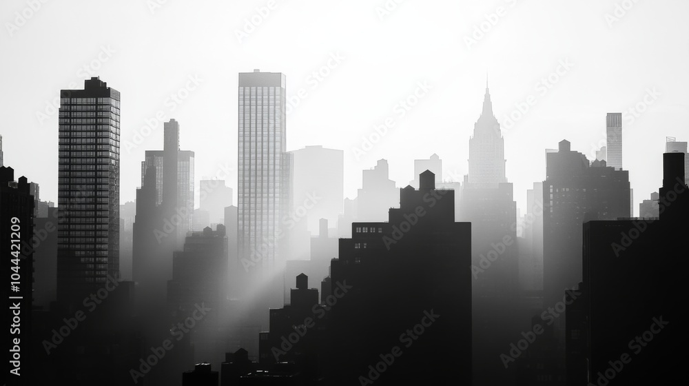 High Contrast Skyline with Subtle Lighting Effects High Contrast Skyline with Subtle Lighting Effects