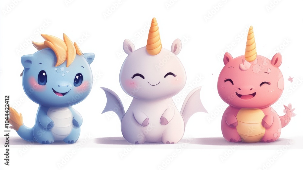 Whimsical Cartoon Animals with Unique Features