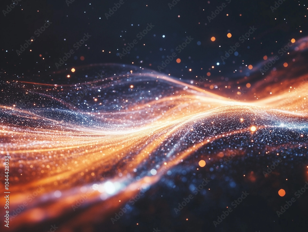 Obraz premium A visual representation of the universe expanding in dynamic, flowing shapes. focusing on the depth of space and the wonder of creation.
