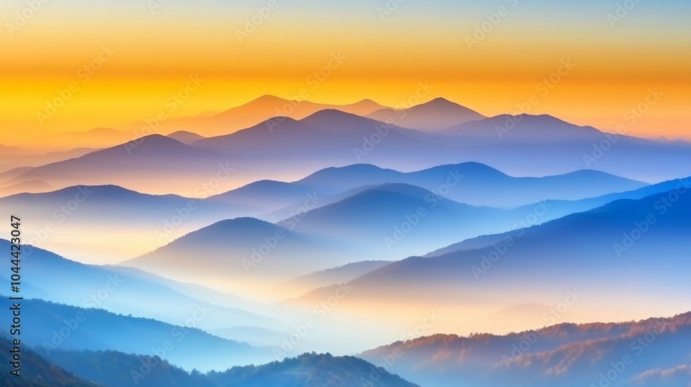 Fototapeta premium Misty Valley at Dawn with Soft Light