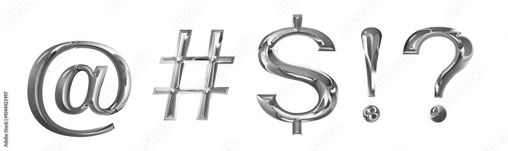 realistic silver chrome metal numbers @#$!? transparent PNG file & high resolution 300 dpi realistic silver chrome metal numbers @#$!? transparent PNG file & high resolution 300 dpi