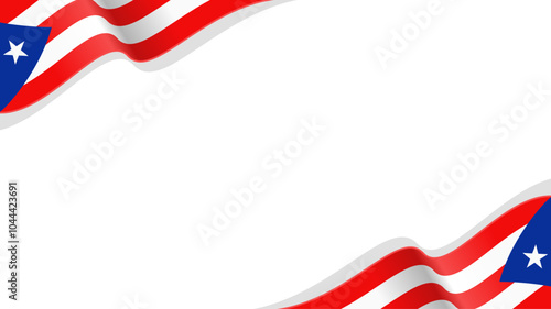 Obraz na płótnie wavy puerto rico flag vector background with copy space for text