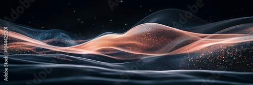 A visual representation of the universe expanding in dynamic, flowing shapes. focusing on the depth of space and the wonder of creation.