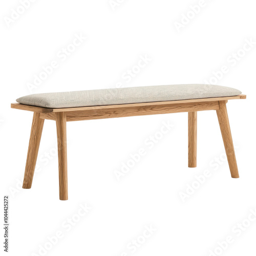 Modern Wooden Bench with Soft Cushion Seating