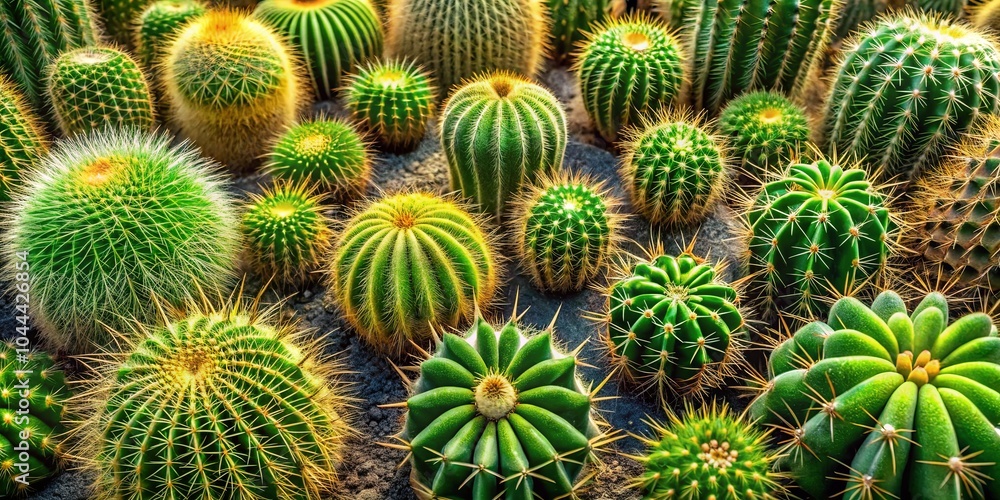 A vibrant display of diverse cactus species, showcasing their unique textures, shapes, and spines, creating a captivating visual tapestry of nature's resilience and beauty. A vibrant display of diverse cactus species, showcasing their unique textures, shapes, and spines, creating a captivating visual tapestry of nature's resilience and beauty.