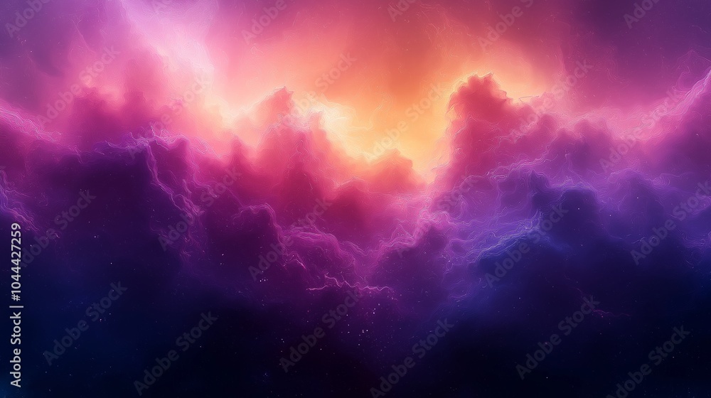 Fototapeta premium Dark purple blue black abstract grainy background, glowing vibrant colour gradient shape, noise texture poster header banner cover design