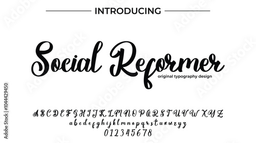 Social Reformer Font Stylish brush painted an uppercase vector letters, alphabet, typeface