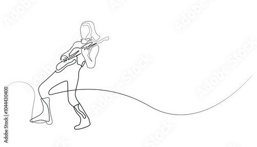 rock guitarist continuous line.guitar player acting on stage single line vector.guitar playing pose in one line drawing.isolated white background