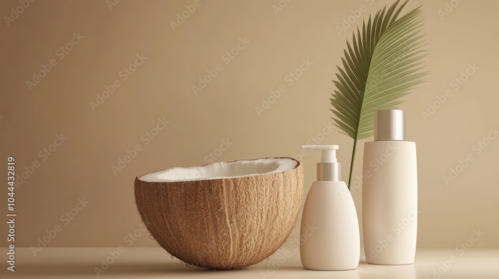 Coconut and Bottle Mockup Coconut and Bottle Mockup
