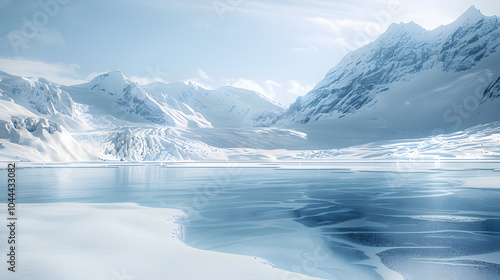 Wallpaper Mural Winter empty snow and mountains, car advertising background picture Torontodigital.ca