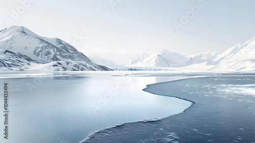 Wallpaper Mural Winter empty snow and mountains, car advertising background picture Torontodigital.ca
