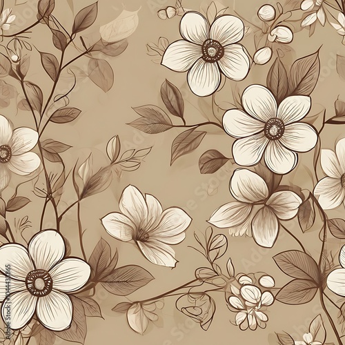 Wallpaper Mural Floral seamless pattern . Torontodigital.ca