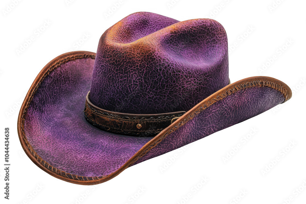 Purple cowboy hat isolated on transparent background, png file, no background png file