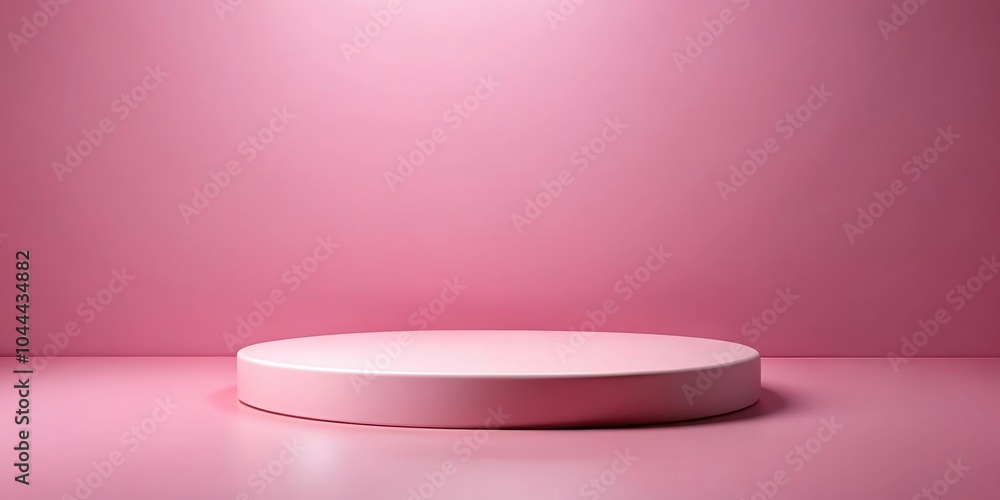 Pink round podium on a pink background for product display, pink, podium,background, product display, showcase, stand Pink round podium on a pink background for product display, pink, podium,background, product display, showcase, stand