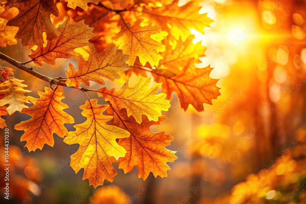 Nature's canvas ablaze with golden oak leaves. Nature's canvas ablaze with golden oak leaves.