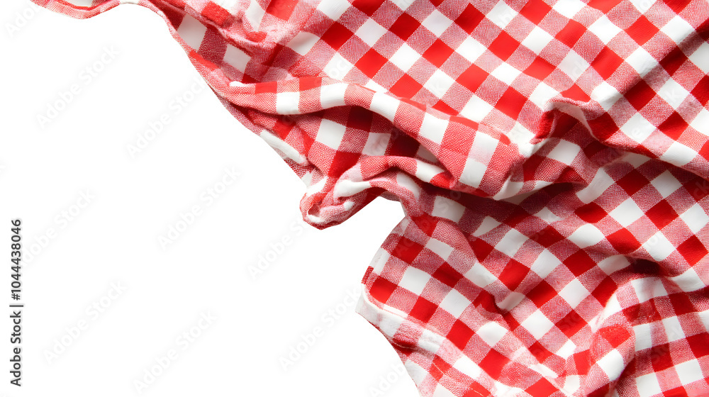 Red checkered cloth on white and transparent background Red checkered cloth on white and transparent background