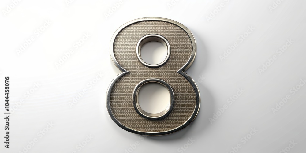 rendering of a detailed number 8 symbol, , number, eight, symbol, shiny, metallic, isolated, design, typography, decoration rendering of a detailed number 8 symbol, , number, eight, symbol, shiny, metallic, isolated, design, typography, decoration