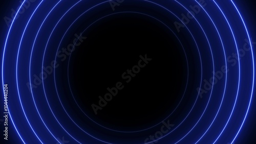 Abstract neon circle radio waves looping background. Searching process in futuristic interface .Radar signal concept.4k