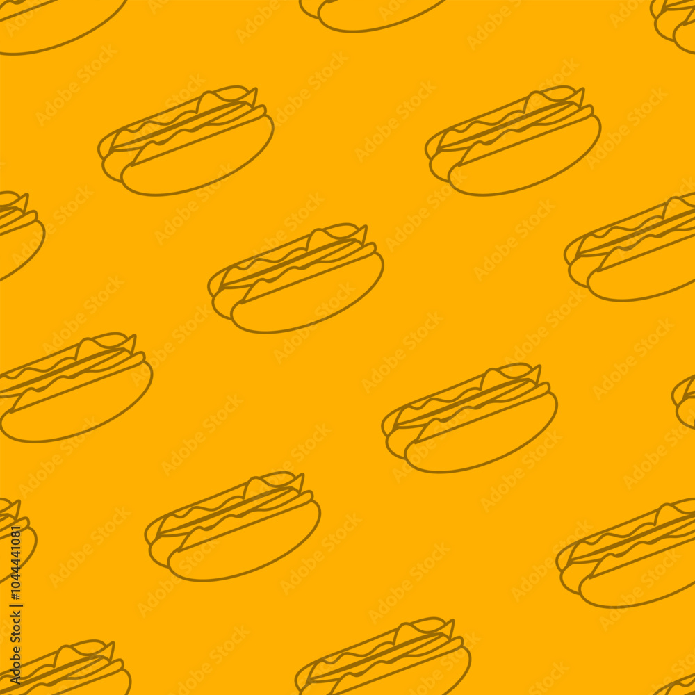 hotdog pattern background. Hot Dog Street Food Pattern background. Hot Dog flat illustration background. hotdog pattern background. Hot Dog Street Food Pattern background. Hot Dog flat illustration background.