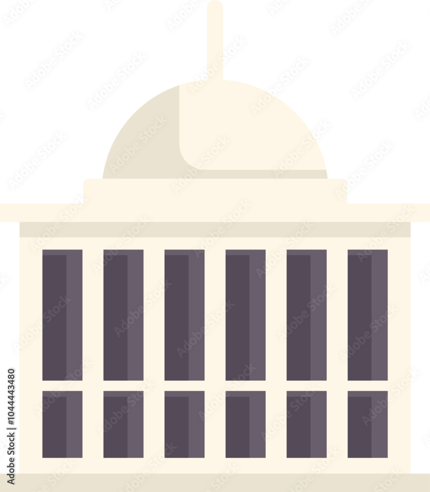 Flat vector illustration representing a government building, ideal for projects related to politics, administration and democracy Flat vector illustration representing a government building, ideal for projects related to politics, administration and democracy