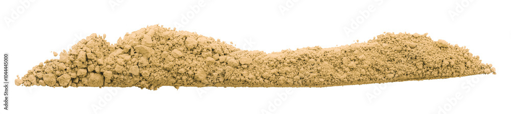 Light brown powder isolated on transparent background.