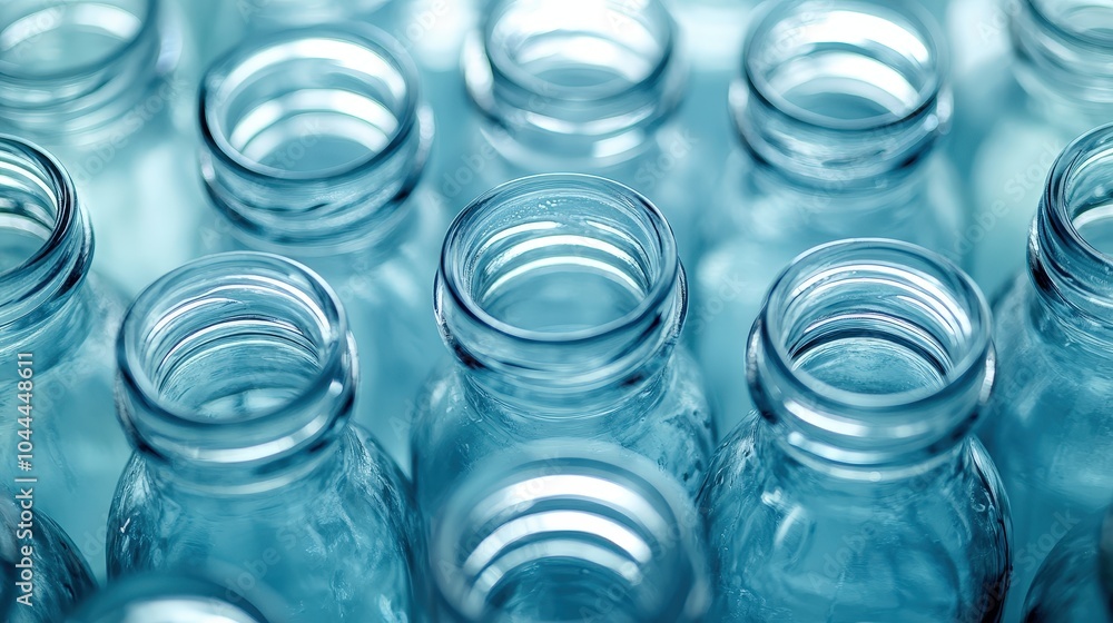 Circular Glass Bottles from Top Down Perspective Circular Glass Bottles from Top Down Perspective
