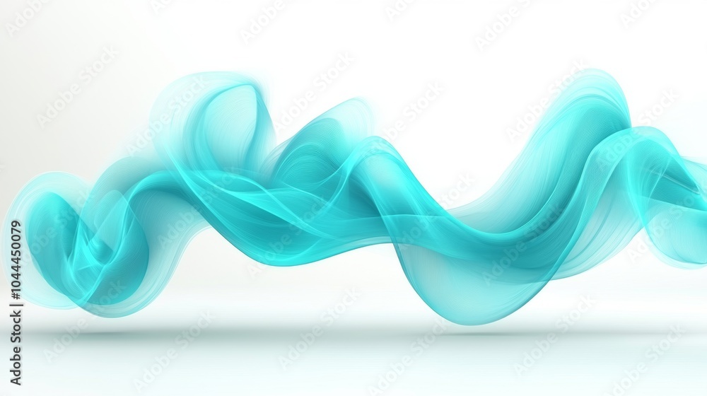 Obraz premium Abstract Blue Flowing Wave Design Modern Minimalist Background