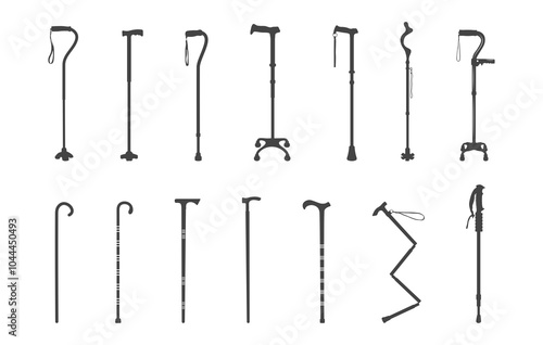 Walking sticks svg, Walking sticks silhouette, Sticks svg, Sticks silhouette, Walking cane svg, Walking cane silhouette, Walking cane drawing set.