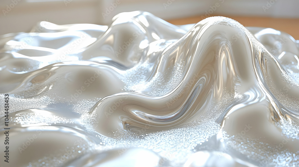 Abstract 3D Render of Liquid Metal Waves Abstract 3D Render of Liquid Metal Waves