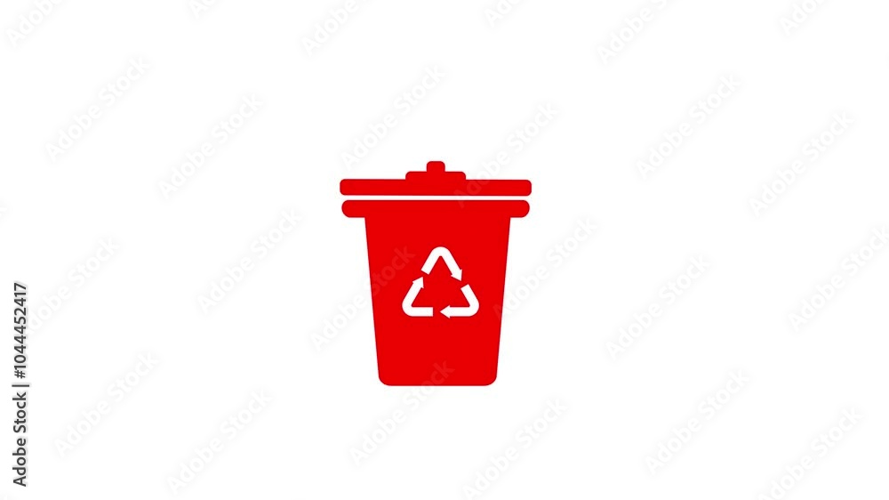 Dustbin icon animation on background ,icon concept Dustbin icon animation on background ,icon concept