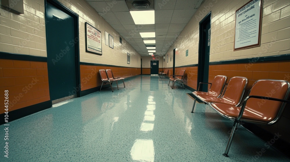 A serene view of a government office waiting area highlighting the tranquility of civic spaces and public service accessibility A serene view of a government office waiting area highlighting the tranquility of civic spaces and public service accessibility