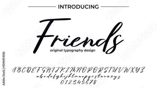 Friends Font Stylish brush painted an uppercase vector letters, alphabet, typeface
